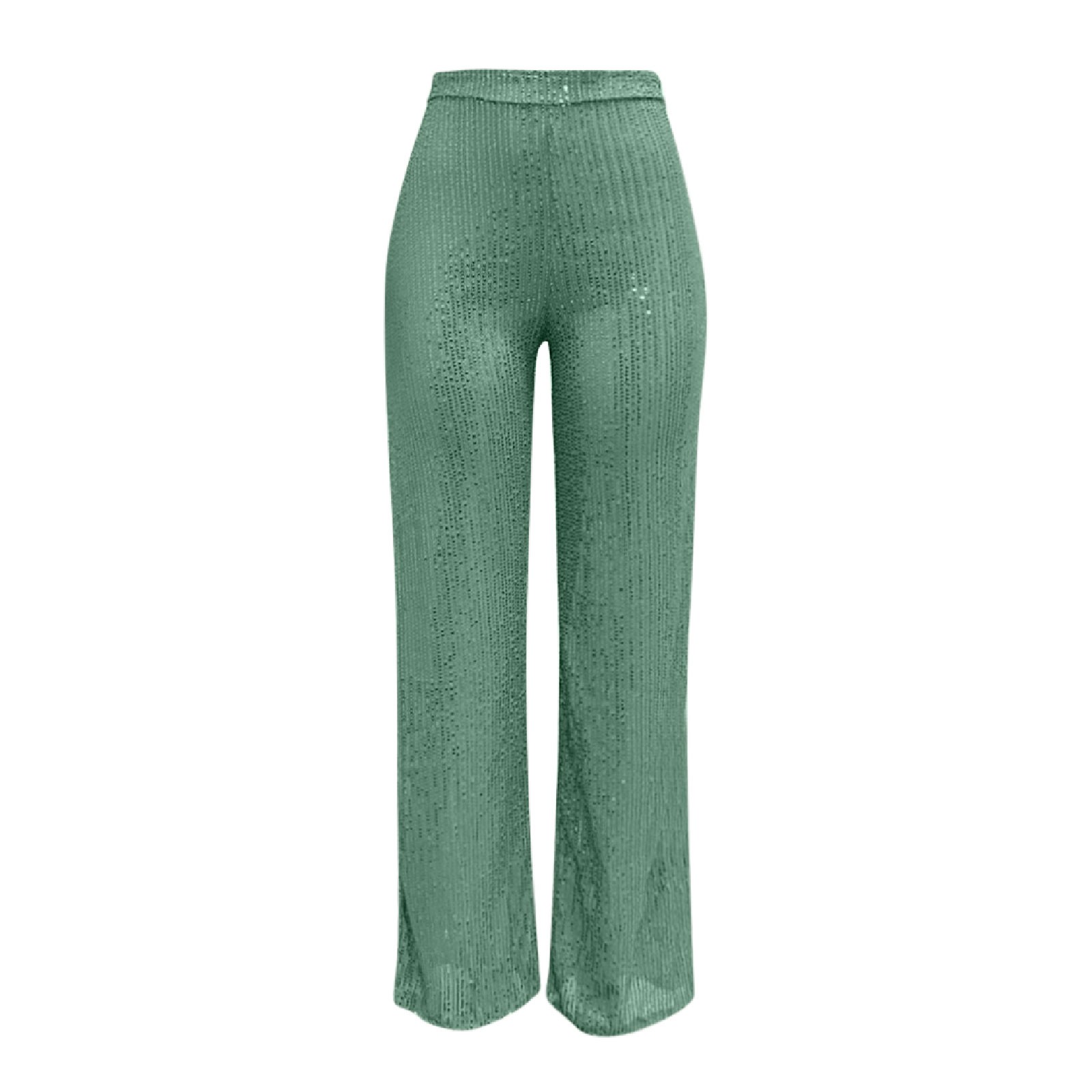 thumbnail image 5 of Pantalones acampanados de cintura alta con lentejuelas para mujer - Lentejuelas brillantes para discotecas/fiestas (S-XXL), 5 of 6